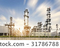 Oil refinery factory with white background Pipe  31786788