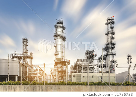 Oil refinery factory with white background Pipe Oil refinery factory with white background Pipe 31786788