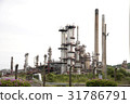 Oil refinery factory with white background Pipe  31786791