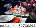 Roses and wine glasses 31786893