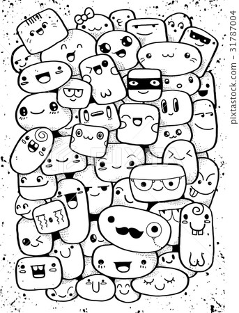 Funny cartoon faces. Vector clip art illustration Funny cartoon faces. Vector clip art illustration 31787004
