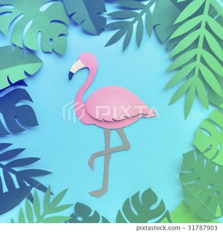 Flamingo Nature Papercraft Leaves Plants Flamingo Nature Papercraft Leaves Plants 31787903