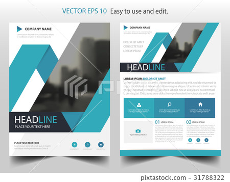 Blue label Brochure design template vector 31788322