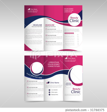 Pink purple circle business trifold Leaflet 31788375