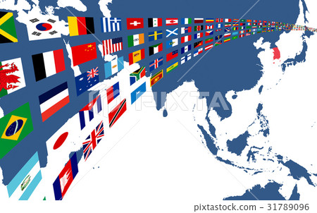 Korean flag and map Korean flag and map 31789096