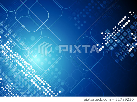 Bright blue abstract tech squares background - Stock Illustration ...