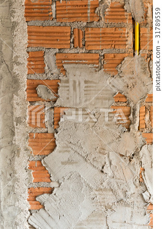 brick wall structure in construction site brick wall structure in construction site 31789559