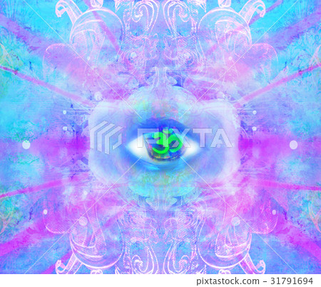 Illustration of a third eye mystical sign 31791694