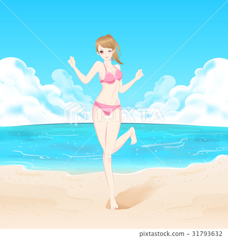 beauty woman in beach 31793632