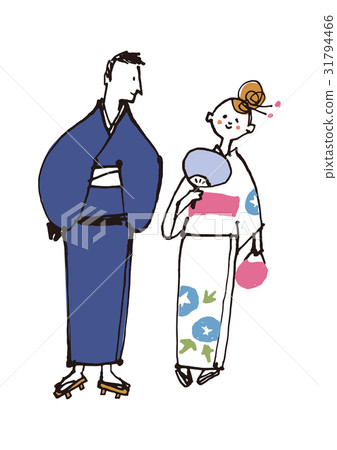 Yukata's couple - Stock Illustration [31794466] - PIXTA