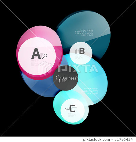 Vector glossy glass circles speech bubble on black 31795434