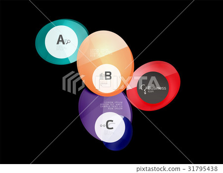 Vector glossy glass circles speech bubble on black 31795438