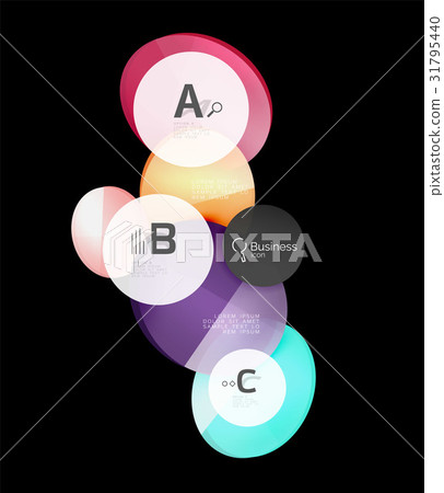 Vector glossy glass circles speech bubble on black 31795440