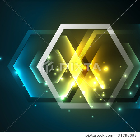 Techno glowing glass hexagons vector background Techno glowing glass hexagons vector background 31796093