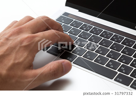 A man hitting a personal computer 31797332
