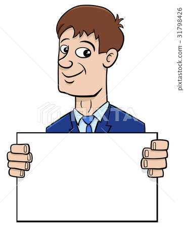 cartoon businessman with board cartoon businessman with board 31798426