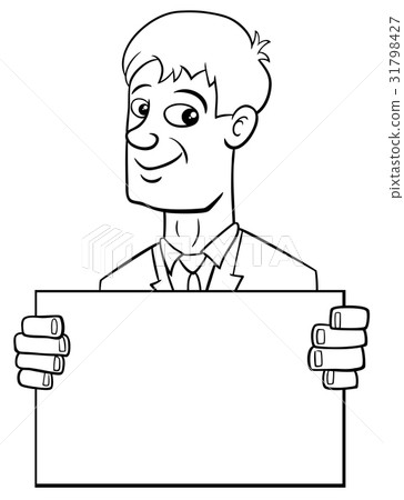 cartoon businessman with card cartoon businessman with card 31798427