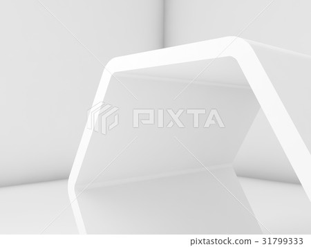 Empty white hexagonal object fragment 3 d 31799333
