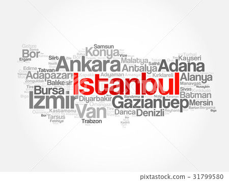 List of cities in Turkey word cloud map 31799580