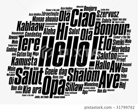 Hello word cloud in different languages Hello word cloud in different languages 31799782