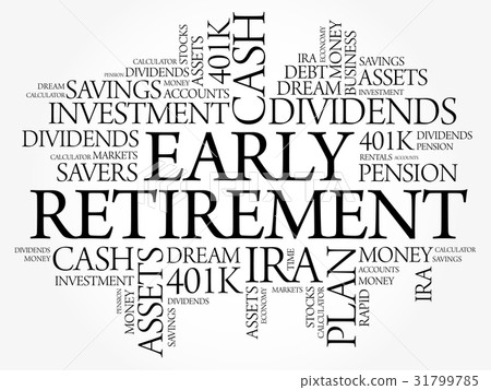 Early Retirement word cloud collage 31799785