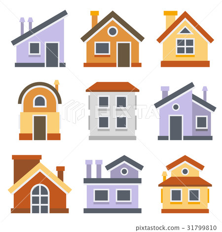 Houses Set. Flat style design. Vector - Stock Illustration [31799810 ...