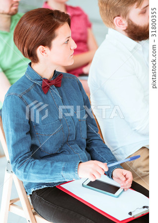 Speaker at Business Meeting in the conference hall 31800355