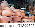 Earthenware brown handmade clay pots 31800792