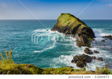 Rocky coast at Sao Rogue on Sao Miguel Island. 31800975