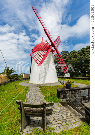 Pico Vermelho windmill on the coast of Sao Miguel 31801003