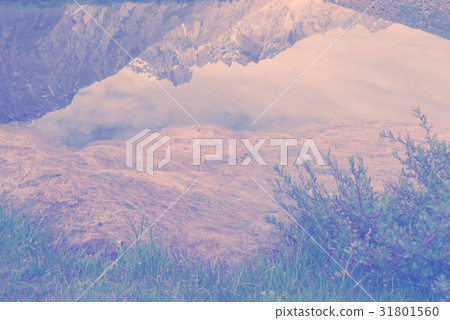 Reflection Zanskar range landscape view , India Reflection Zanskar range landscape view , India 31801560