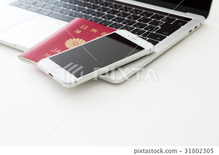 Passport and laptop computer and travel bag 31802305