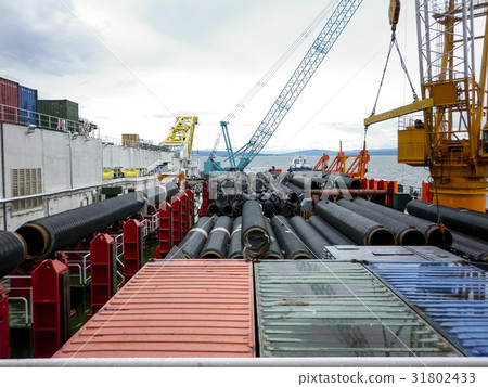 The deck lay barge. The deck lay barge. 31802433