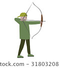 Boy with bow. Archer vector illustration 31803208
