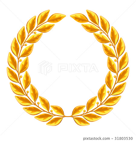 Realistic gold laurel wreath. Illustration for 31803530