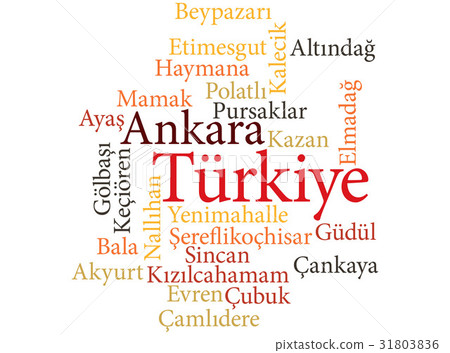 Turkish city Ankara subdivisions in word clouds 31803836