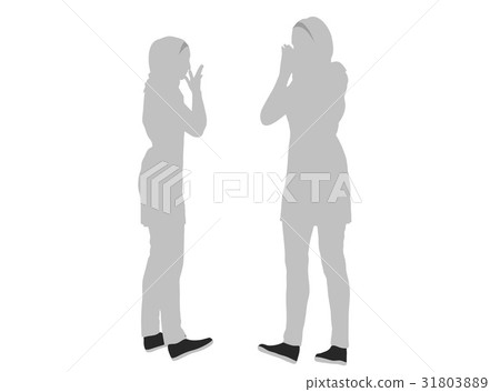 Muslim woman silhouette in pray pose Muslim woman silhouette in pray pose 31803889