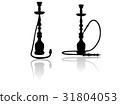 shisha silhouette on white background 31804053