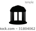 temple silhouette on white background 31804062