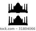 mosque silhouette on white background 31804066
