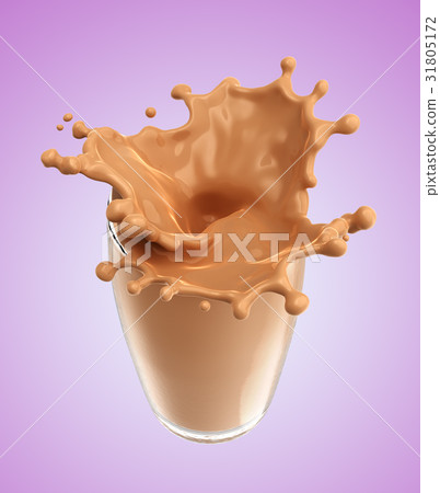 Splash of chocolate milk from the glass 31805172