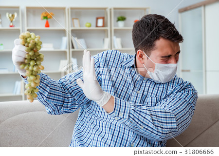 Man suffering from allergy - medical concept 31806666