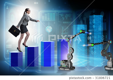 Businesswoman going up the chart 31806721