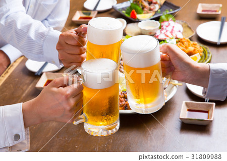 A toast with draft beer A toast with draft beer 31809988
