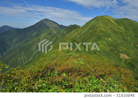 從Mizukami山，Nakanodake山和Hachikaiyama看到的Raku dake 31810846