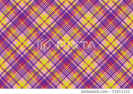 Yellow pink check madras seamless fabric texture 31811331