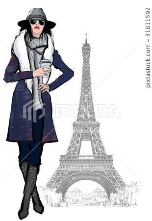Young pretty fashion model in Paris Young pretty fashion model in Paris 31811592