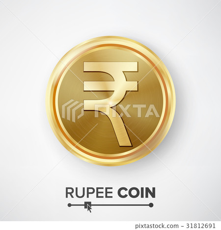Rupee Gold Coin Vector. Realistic Money Sign 31812691