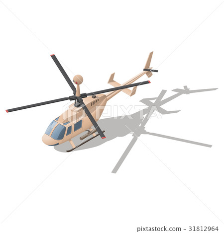 Fire support or recon helicopter isometric icon Fire support or recon helicopter isometric icon 31812964