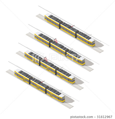 Tramway isometric icon set Tramway isometric icon set 31812967